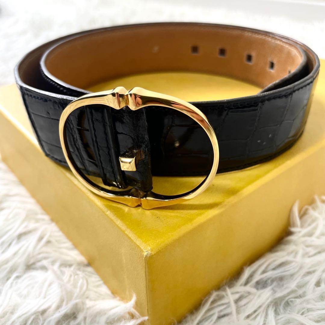 エルメス　HERMES レディース　ベルト　ブラック　黒　ゴールドバックル