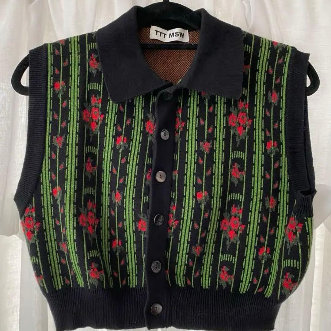 ttt msw 22ss ショート丈　ニットガーデン