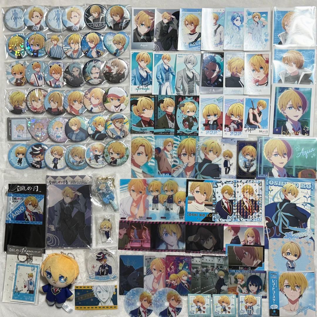 推しの子 アクア 缶バッジ チェキ アクスタ サンリオ ステッカー セット
