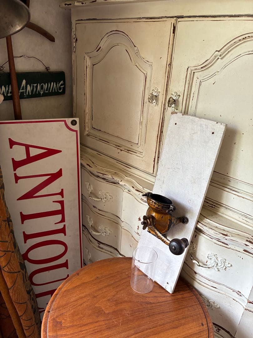 アンティーク　壁掛けコーヒーミル　グラインダー 本体のみ　金色100年　アメリカ