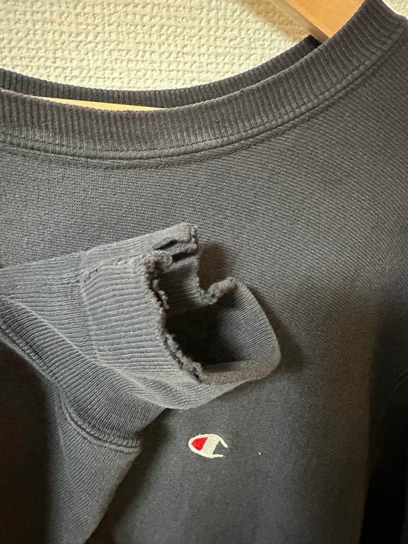 champion リバースウィーブ　ブラック　目あり　USA製　90's