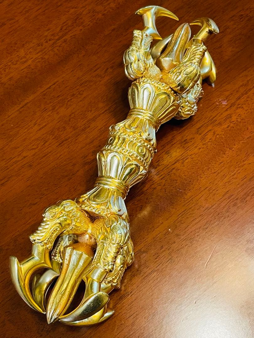新品 未使用 法具 24金張 五鈷杵 ヴァジュラ 希少特大 サイズ約23㎝　29