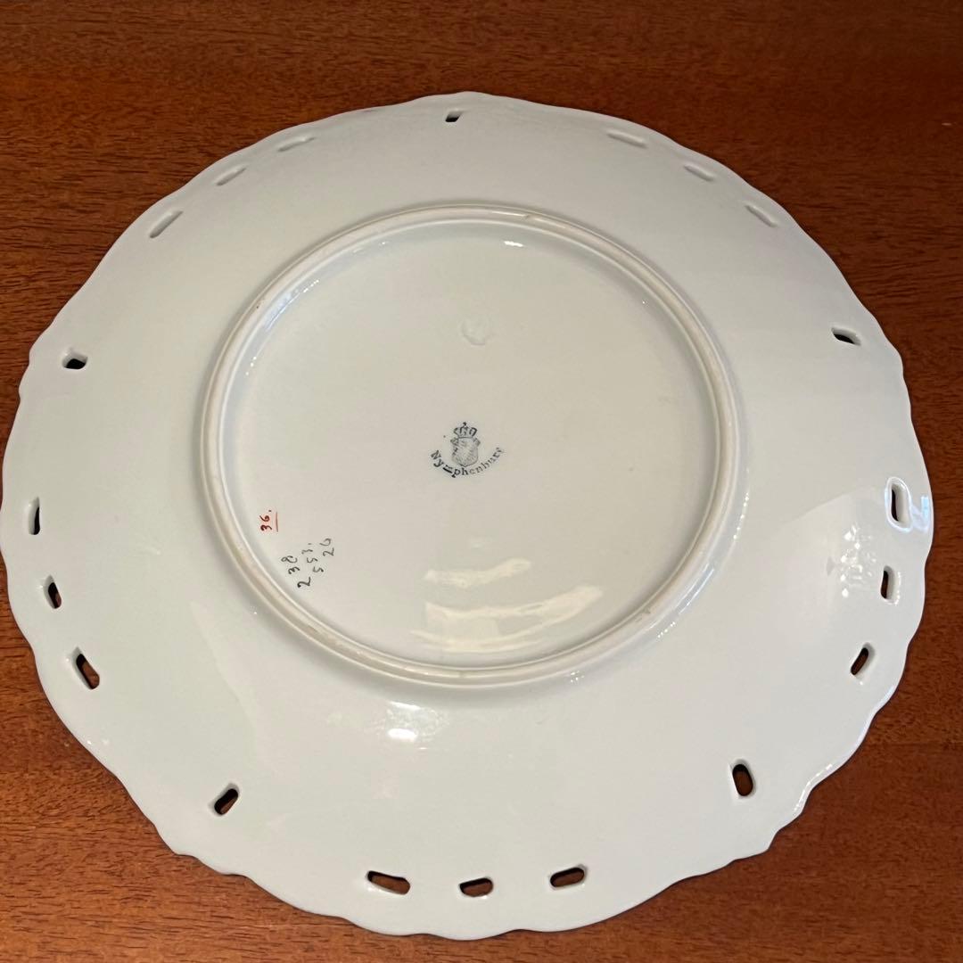 アンティーク　ニュンフェンブルク　静物画　手描き　陶板画　絵皿　超美品　プラム