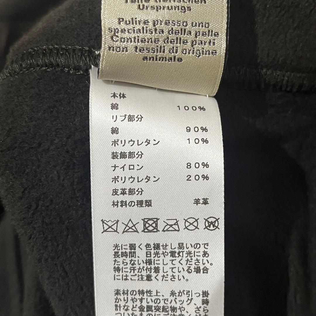 【極美品✨】HERMES スウェット メタルリー・オ・カレ レザーパッチ　黒