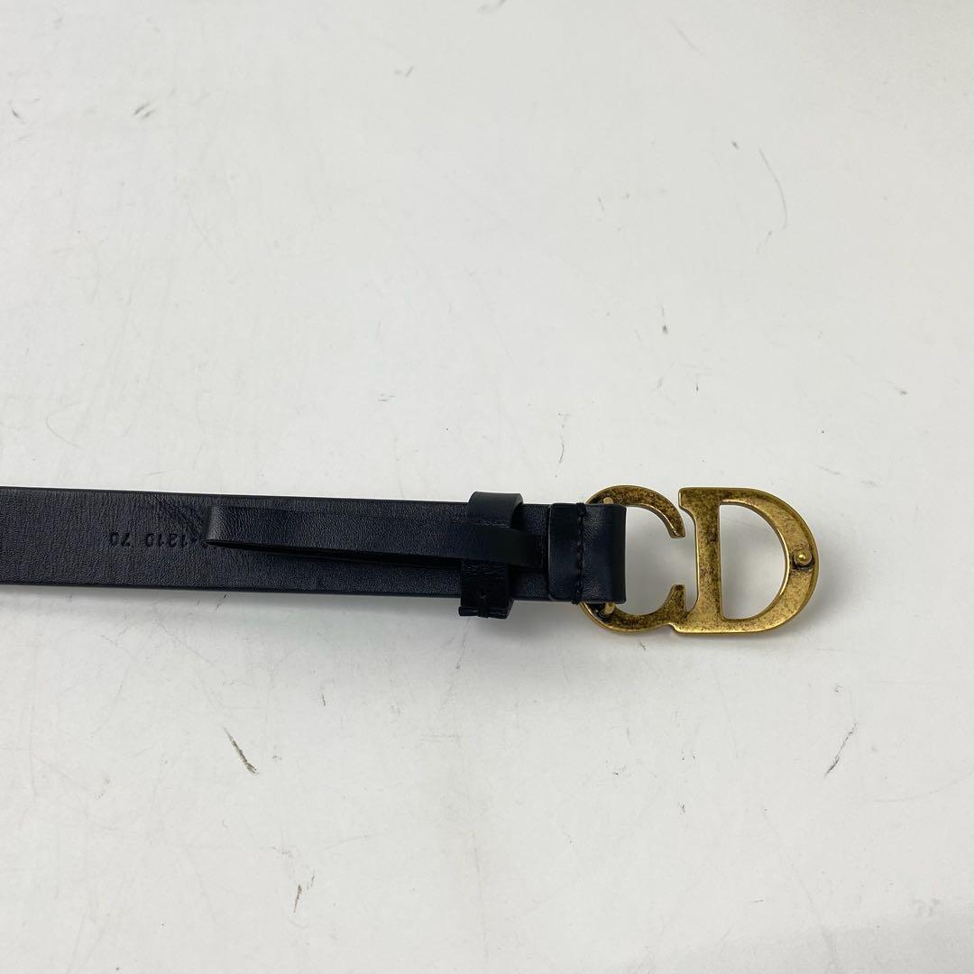 箱付き　Dior ディオール　ベルト CD ロゴ　バックルベルト　レザー　黒