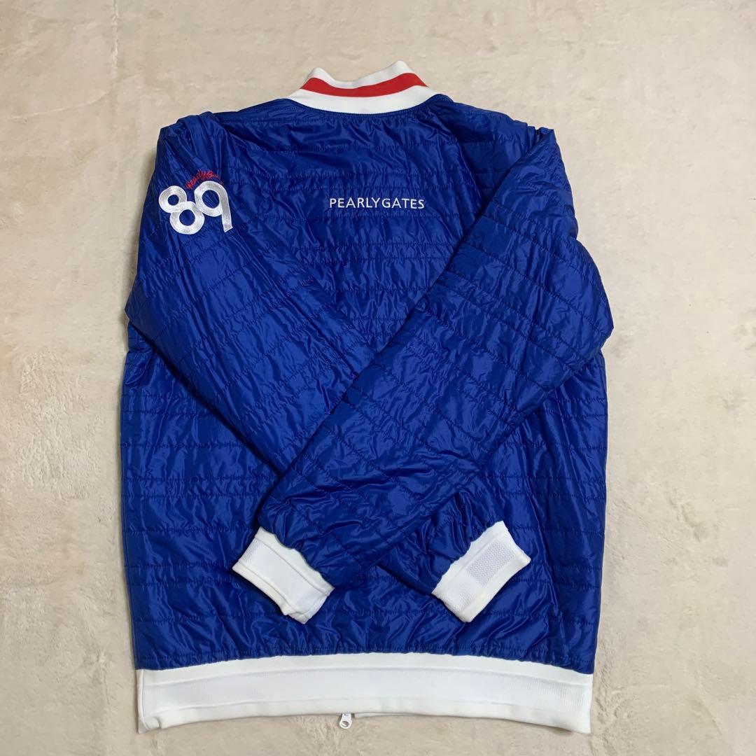 PEARLY GATES リバーシブル中綿ジャケット／ベスト、白／青、サイズ６