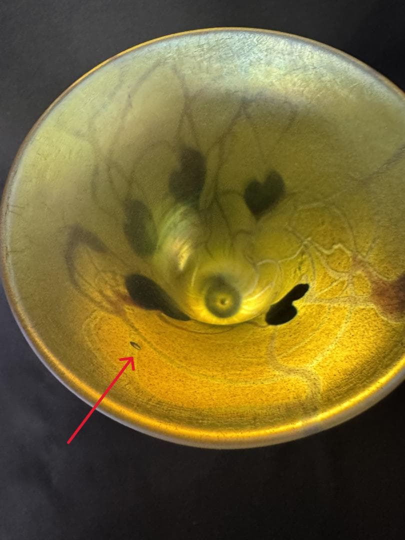 【ヴィンテージ】ティファニースタイル 幾何学文聖杯 コーディアルグラス