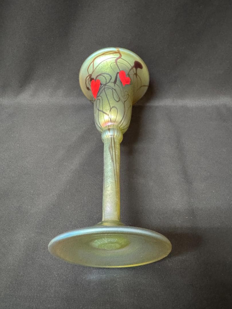 【ヴィンテージ】ティファニースタイル 幾何学文聖杯 コーディアルグラス