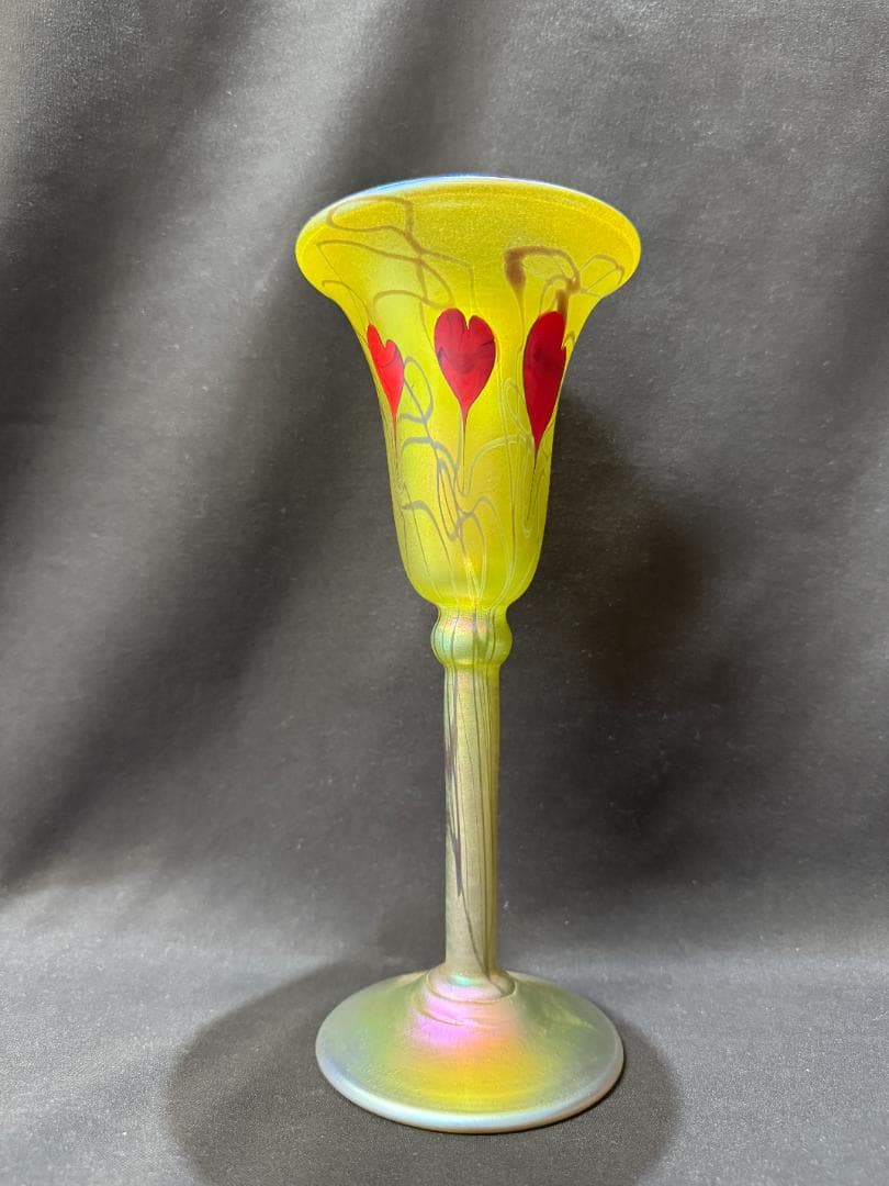 【ヴィンテージ】ティファニースタイル 幾何学文聖杯 コーディアルグラス