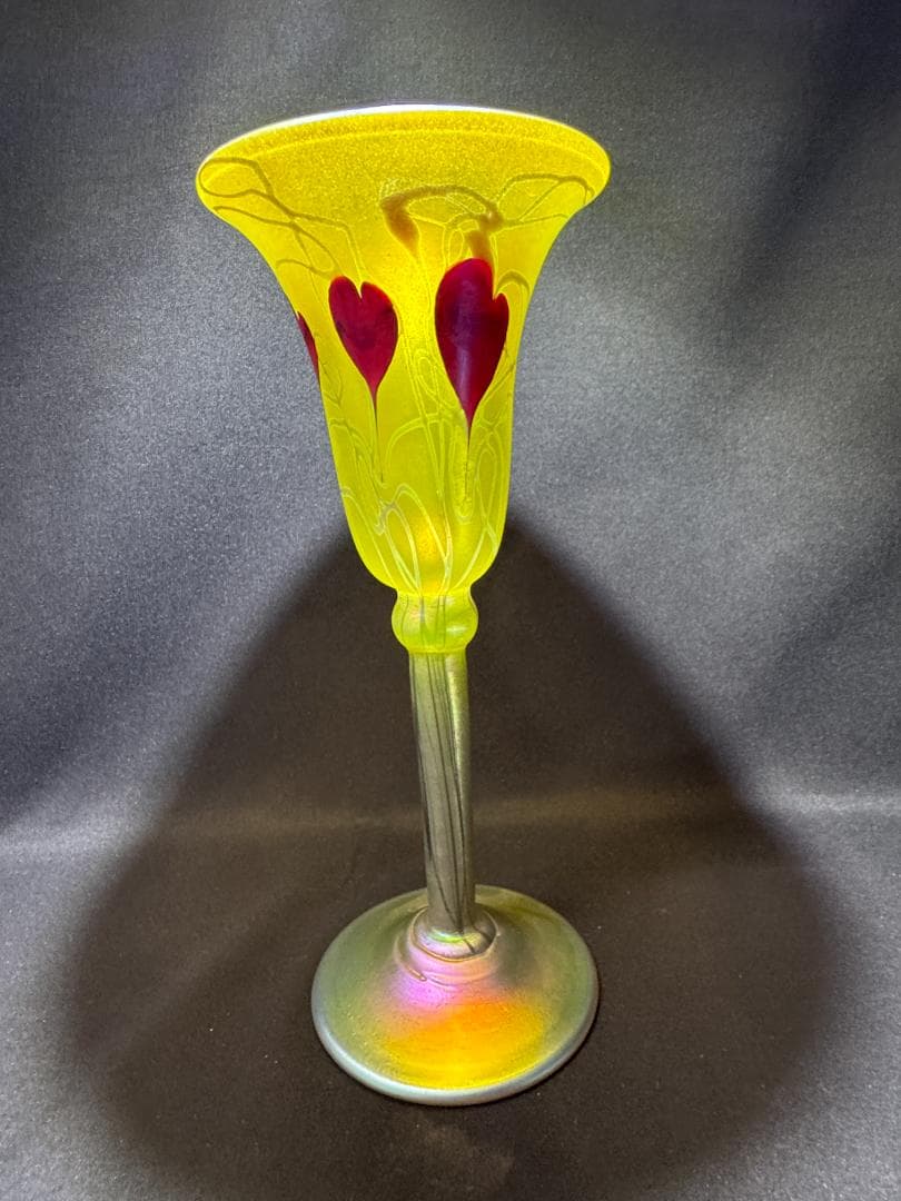 【ヴィンテージ】ティファニースタイル 幾何学文聖杯 コーディアルグラス