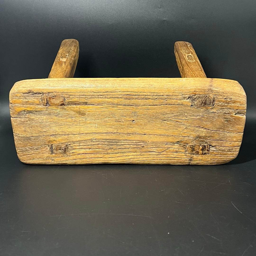 李朝 木製 小椅子 低椅子 踏み台 古民藝 古道具 朝鮮古美術 民藝 花台展示台