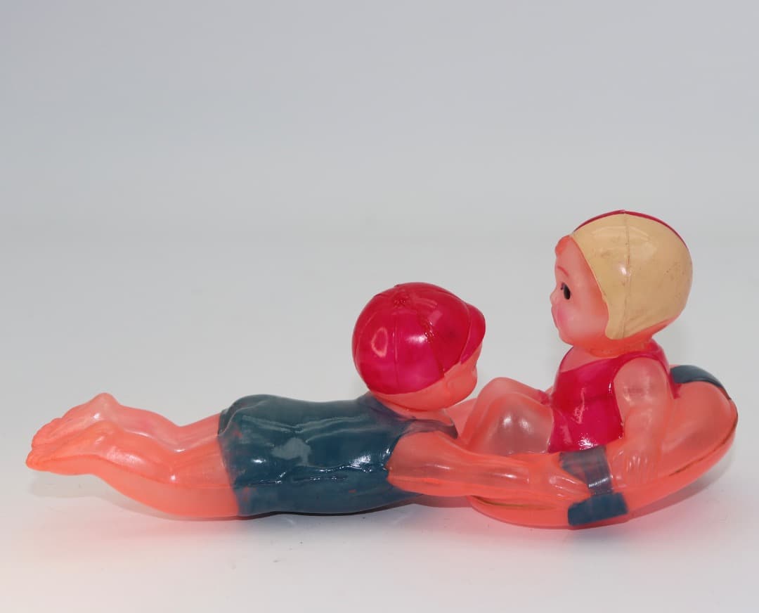 セルロイド製 水着の男の子と女の子のフィギュア 日本製レアアイテム