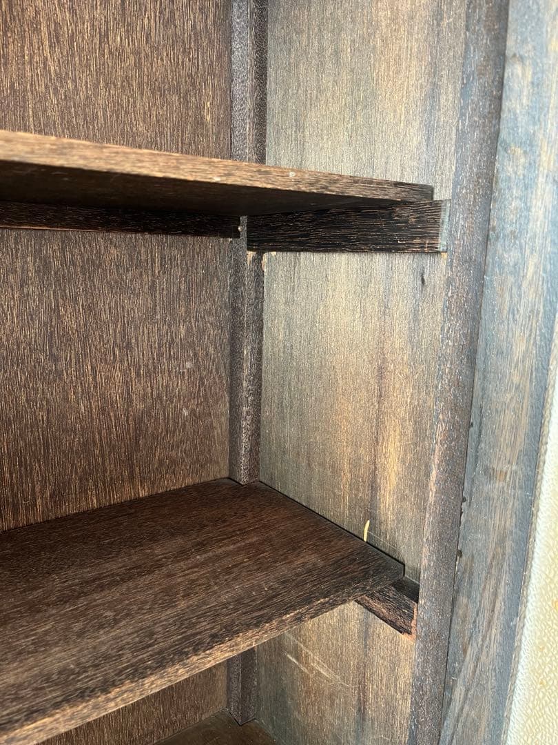 ヴィンテージ　木製キャビネット　ガラス扉