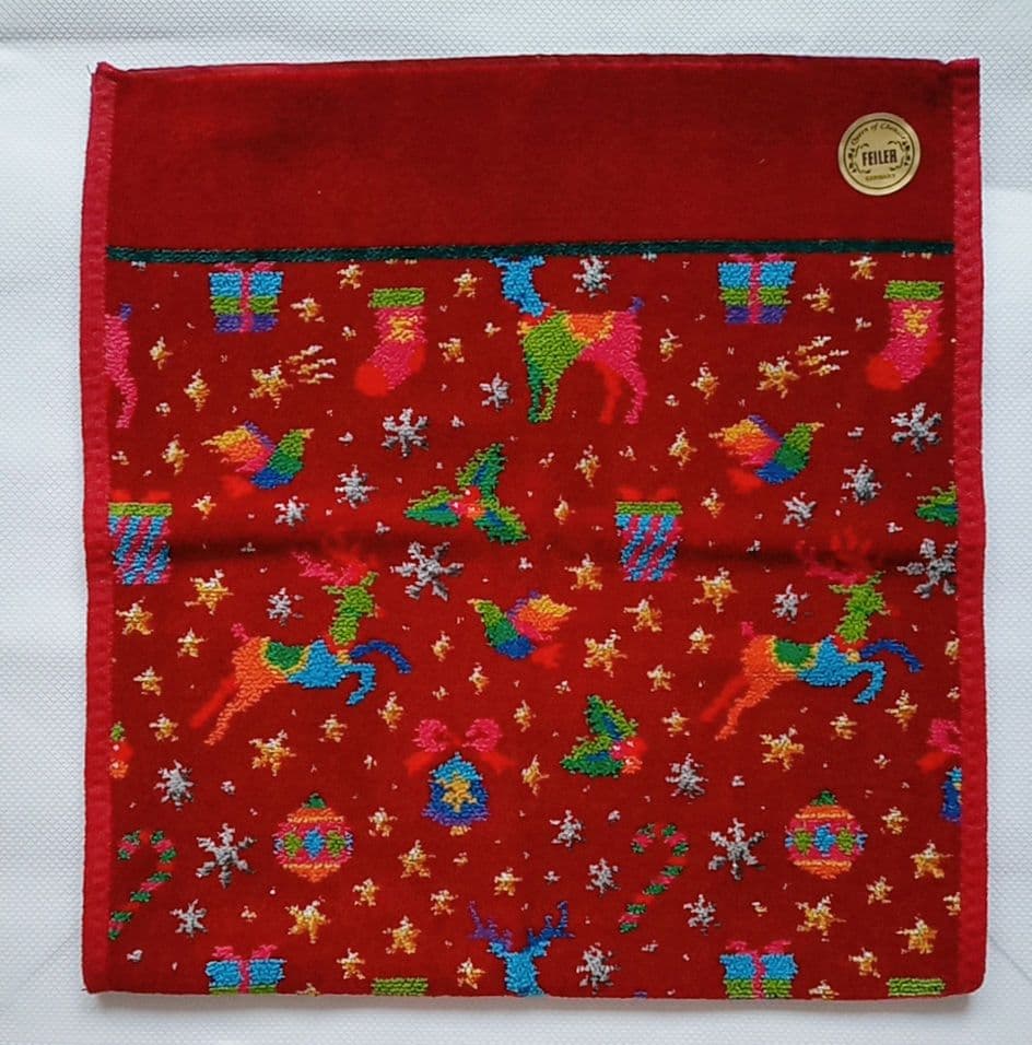 FEILER　フェイラー　トゥインクルウィンター　ハンドタオル　新品　レッド