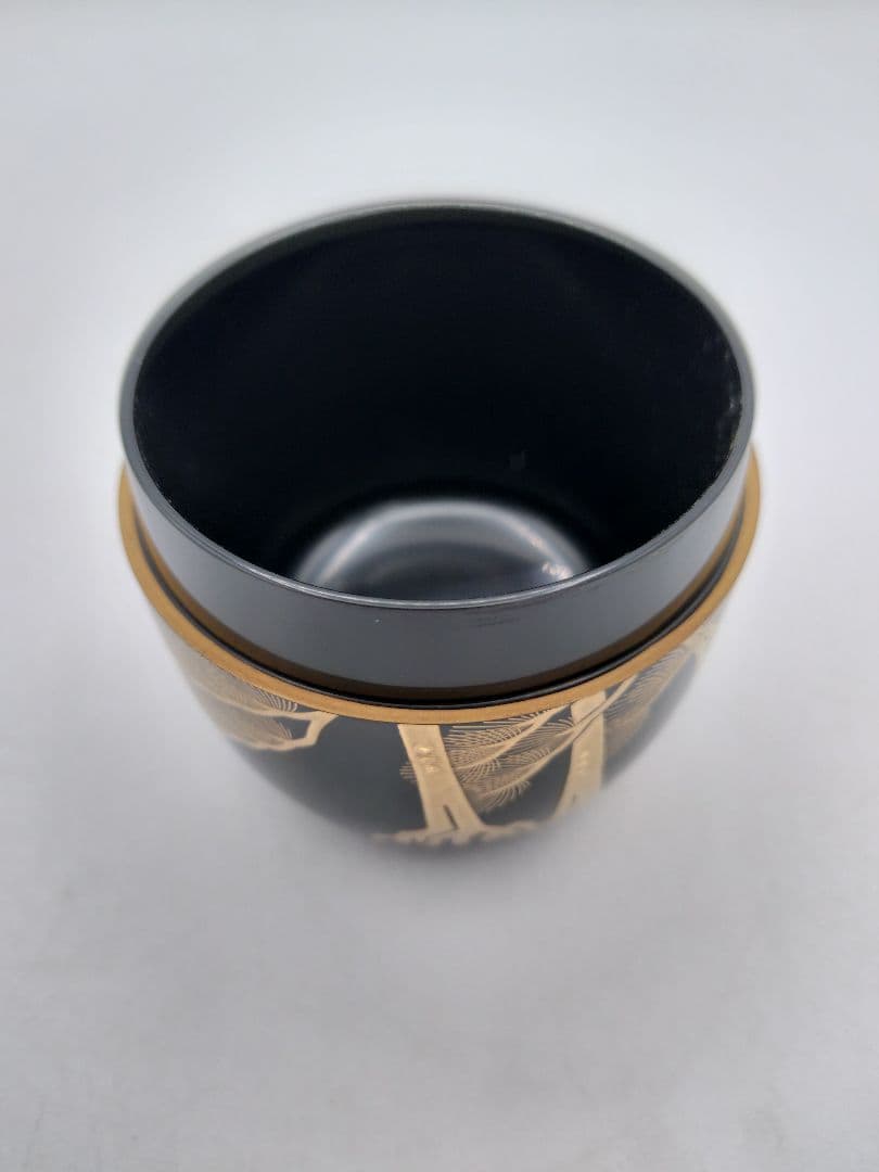 c847 大棗 老松蒔絵 堀内宗心花押 康伸作 木箱 茶道具 古物