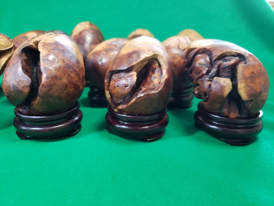 マリン木　薔薇の根　十二支　木彫りの置物