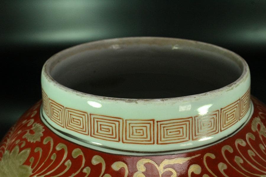 古伊万里 金彩 纏枝蓮花紋 沈香壷 コレクター蔵品(K-YC531)