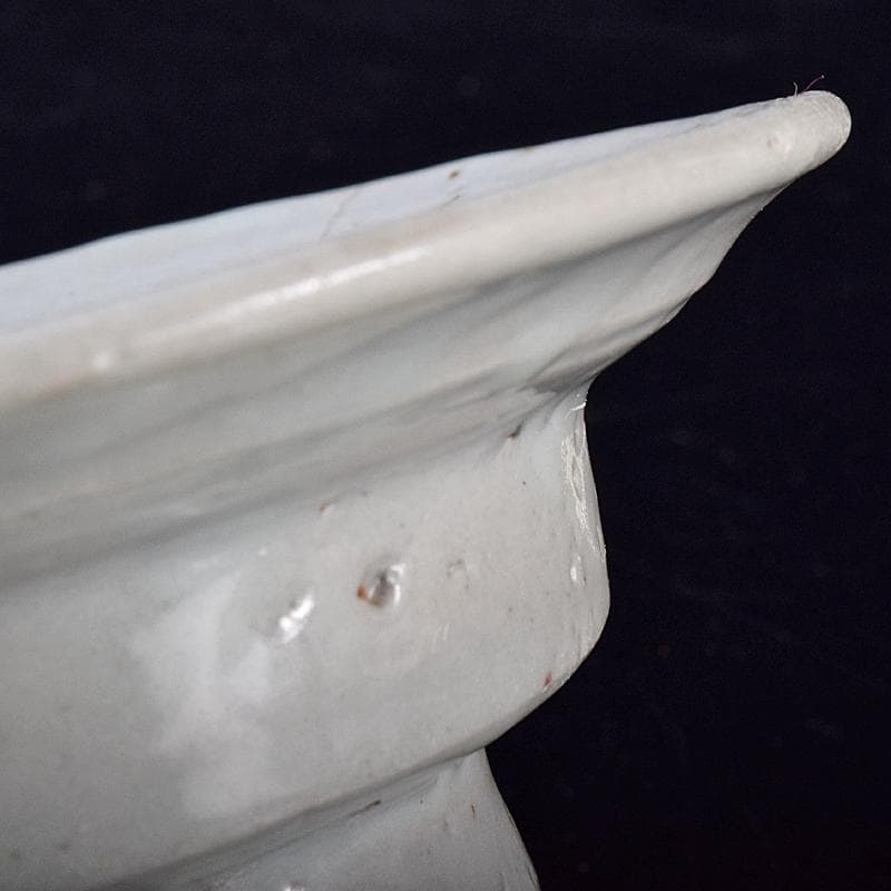 朝鮮美術　李朝　高麗白磁　盃台　杯台　V　R7972