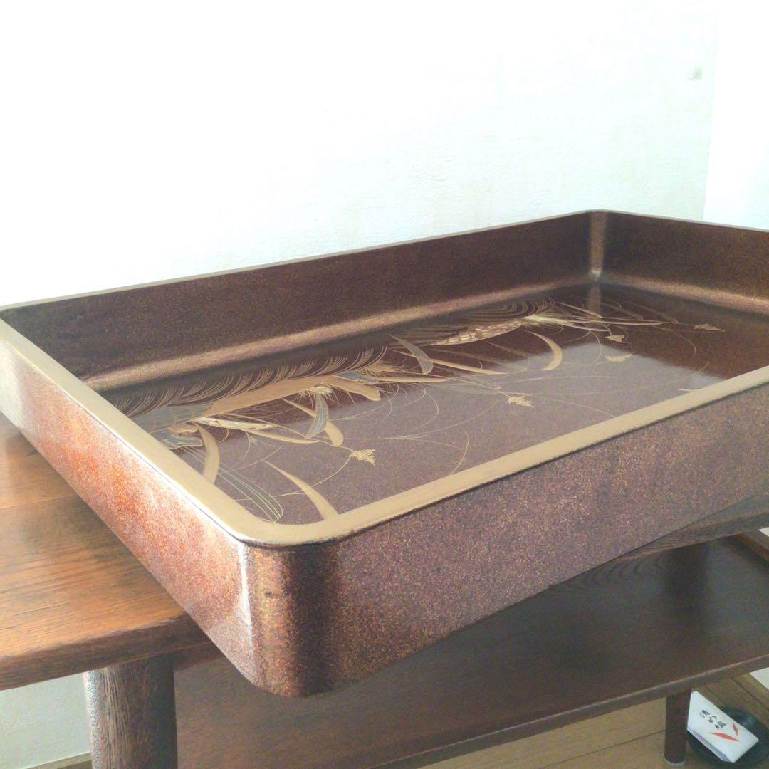 時代漆器　廣蓋　広蓋　骨董　蒔絵　螺鈿　昭和3年　共箱あり　アンティーク