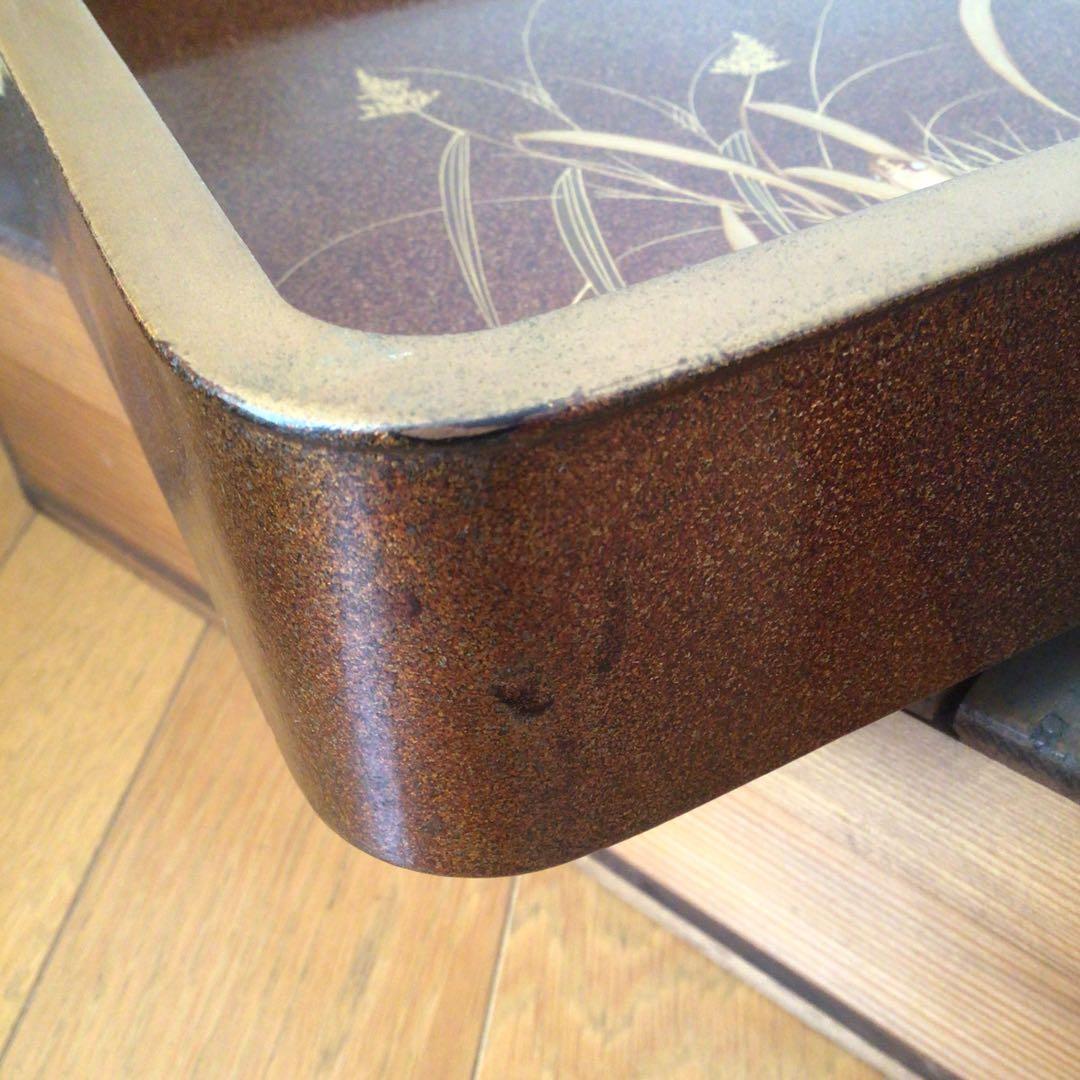 時代漆器　廣蓋　広蓋　骨董　蒔絵　螺鈿　昭和3年　共箱あり　アンティーク