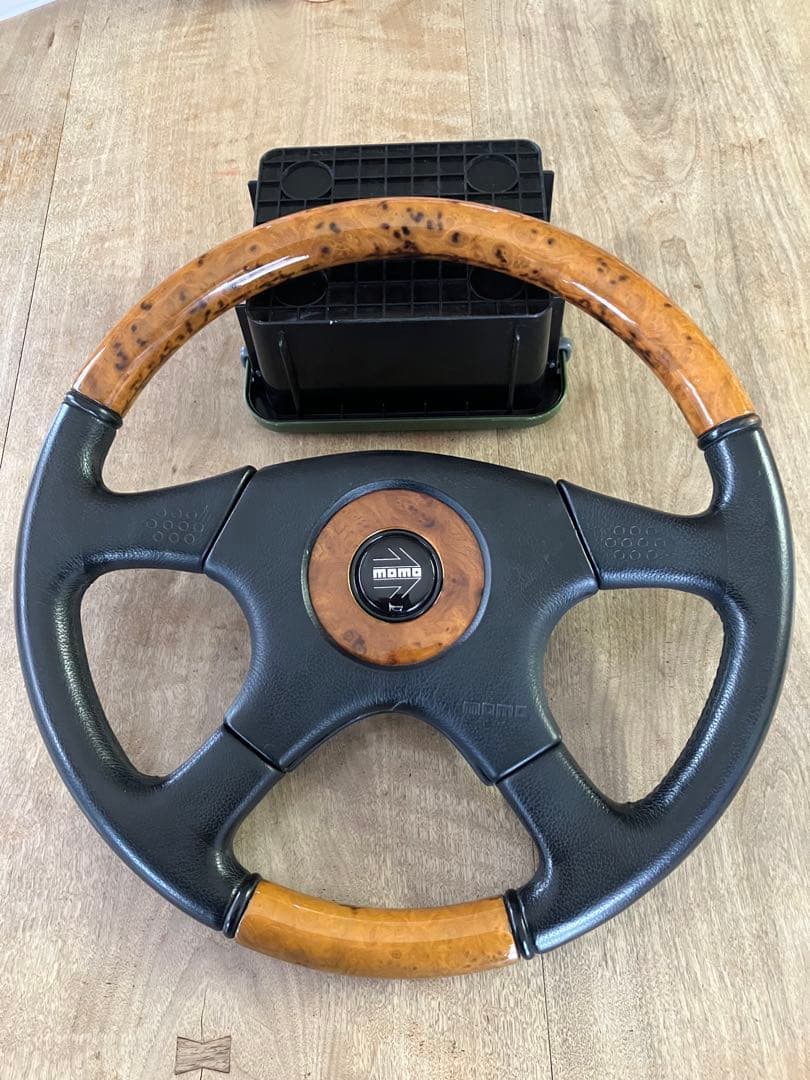 momo オリンピック3 36.5π レザーマホガニーウッドコンビ絶版品