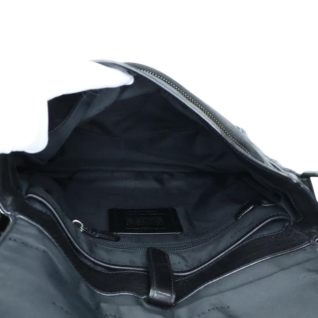 良品 COACH コーチ メッセンジャーバッグ PVC シグネチャー ブラック