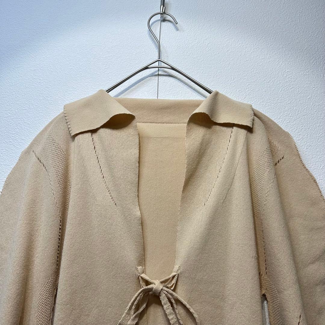 希少 極美品 イッセイミヤケ 変形 ボタンレス プリーツ ニット カーディガン