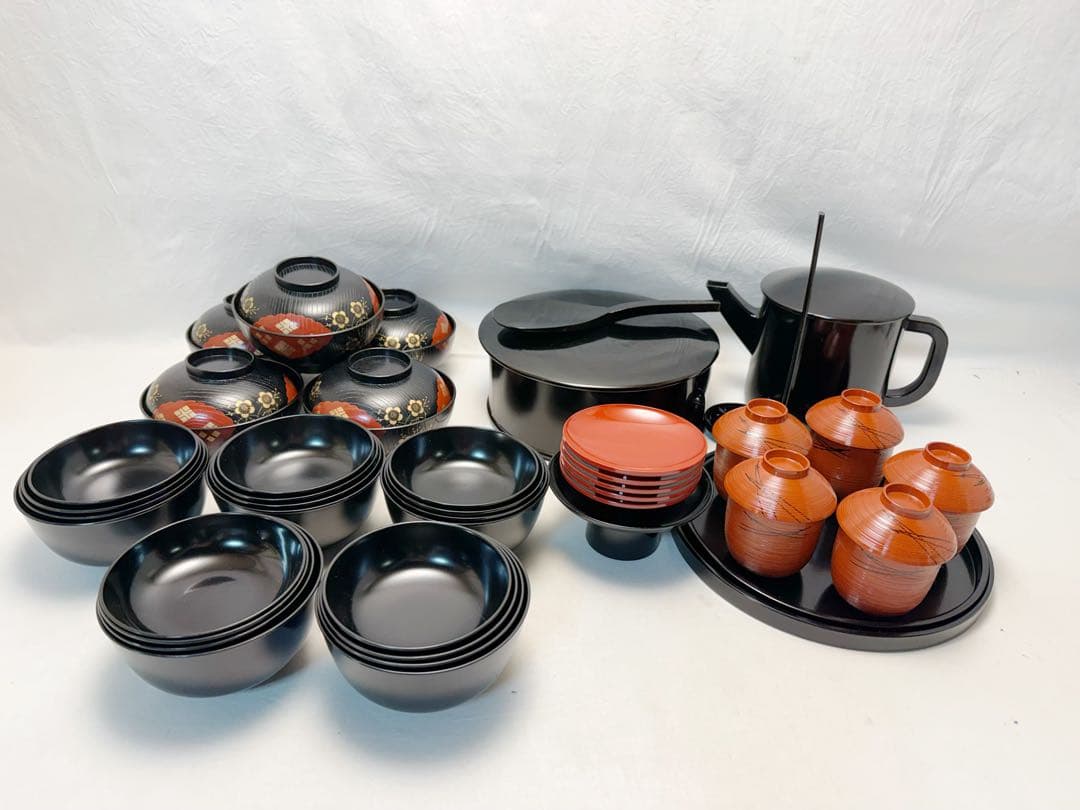 ほぼ未使用 懐石道具 四つ椀湯斗飯器 盃台煮物椀引盃箸洗 湯子杓子通盆セット元箱