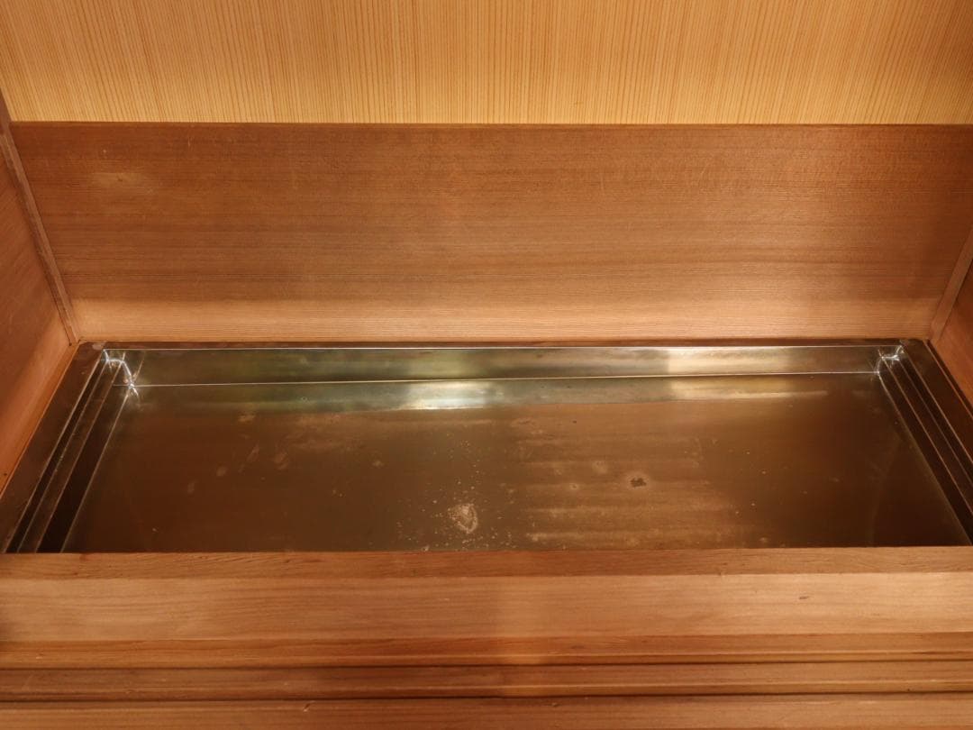 BK240　茶道具　置水屋　箪笥　茶箪笥　網代扉　煎茶棚　2段