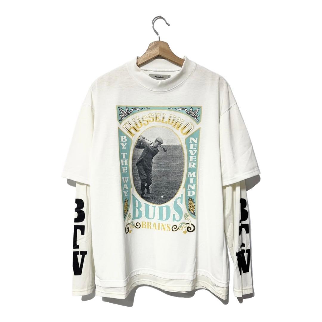 ラッセルノ ゴルフ レイヤード プリント モックネック L/S ホワイト M 4