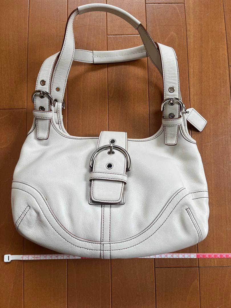 未使用 COACH ホワイトレザー ハンドバッグ コーチ ショルダーバック