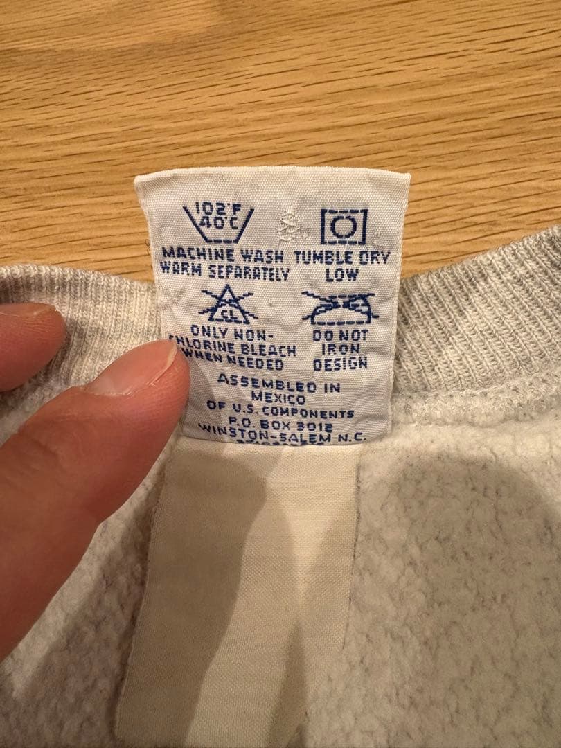 美品！激レア　チャンピオンリバースウィーブ グレー　染み込み5段カレッジロゴ