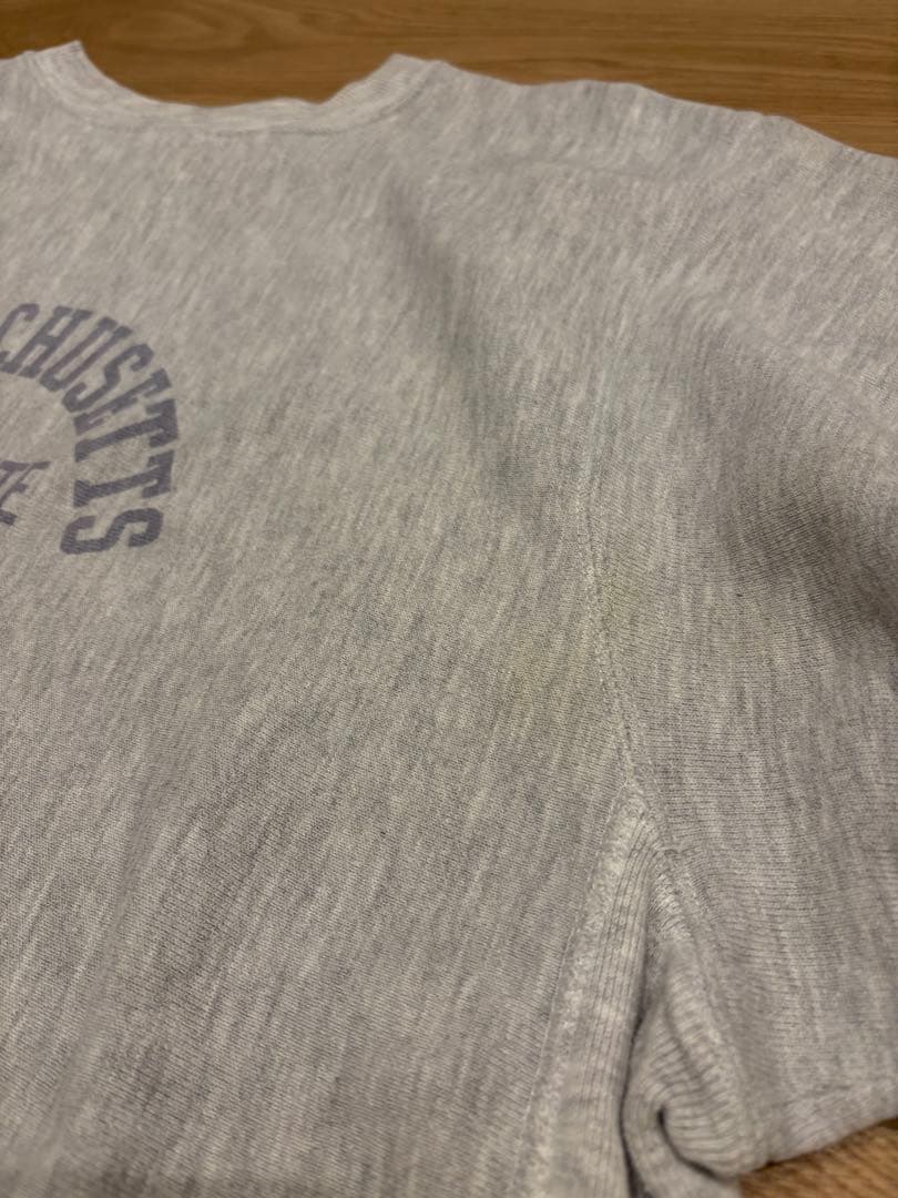 美品！激レア　チャンピオンリバースウィーブ グレー　染み込み5段カレッジロゴ