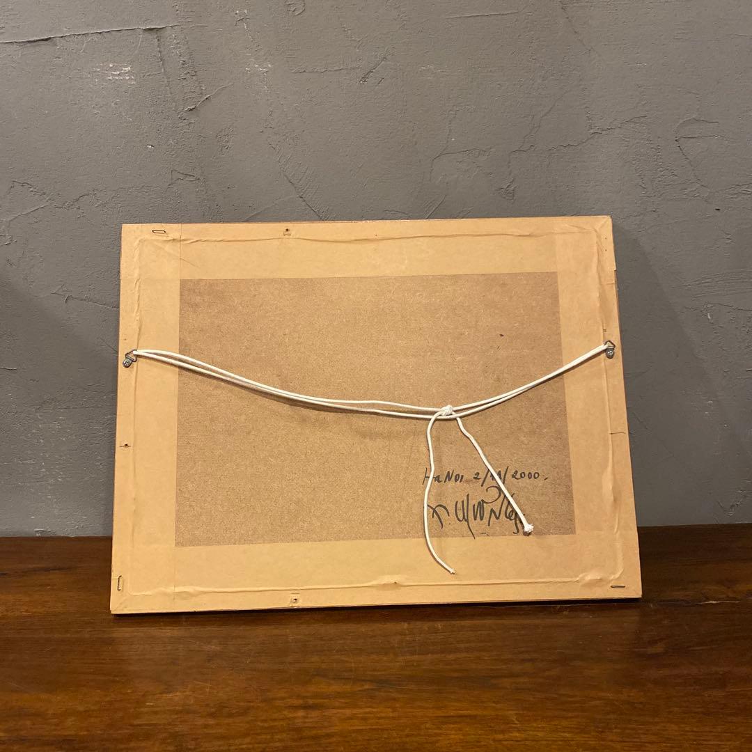 ヴィンテージ アート 絵画 プリミティブ サイン入り 額装品 インテリア