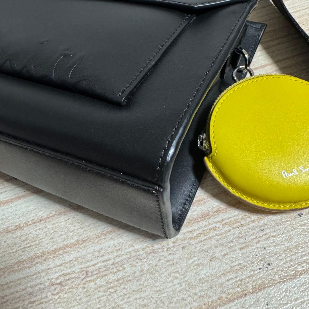 10 未使用品/ポールスミス ショルダーバッグ 2WAY レザー エンボス
