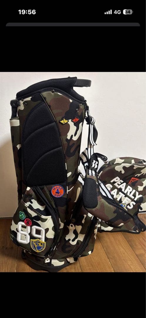 パーリーゲイツ スタンド式　キャディバッグ　ワッペンカモ