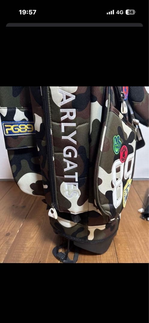 パーリーゲイツ スタンド式　キャディバッグ　ワッペンカモ