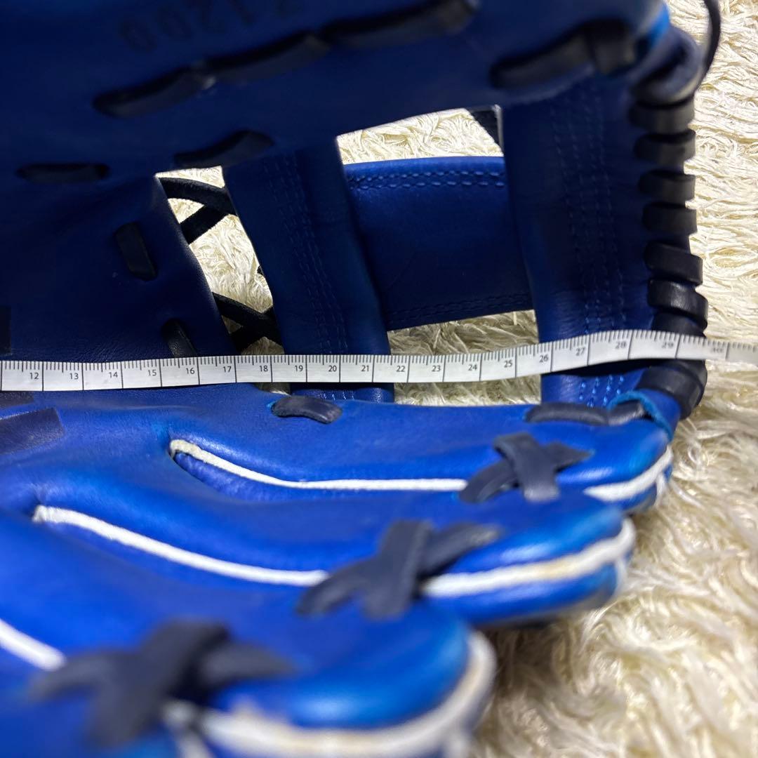 adidas アディダス 軟式 野球グローブ 一般 大人用 本革 希少ブルー 青