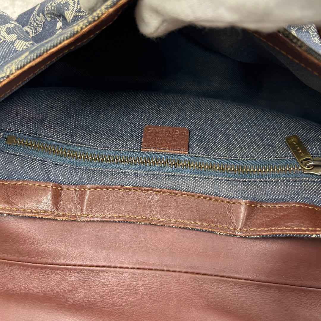 【極美品】 セリーヌ ワンショルダーバッグ パリマカダム デニム ロゴ金具