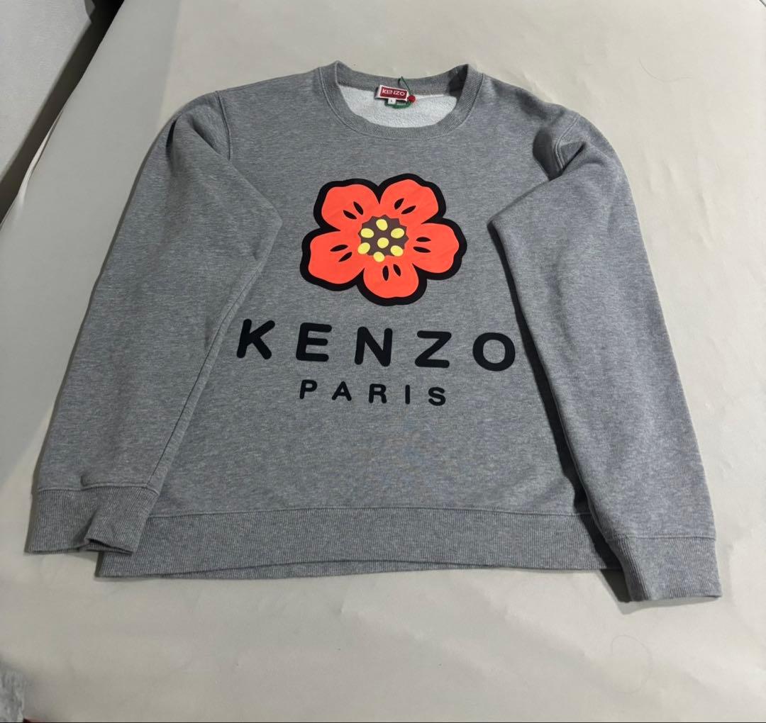 KENZO グレー 花柄スウェット L
