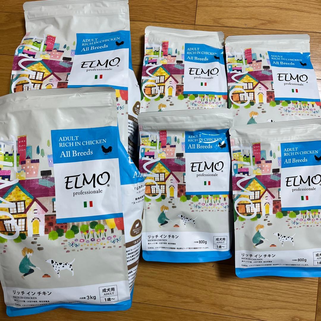 ELMO ドライフード 3kg 800g成犬用 鶏肉