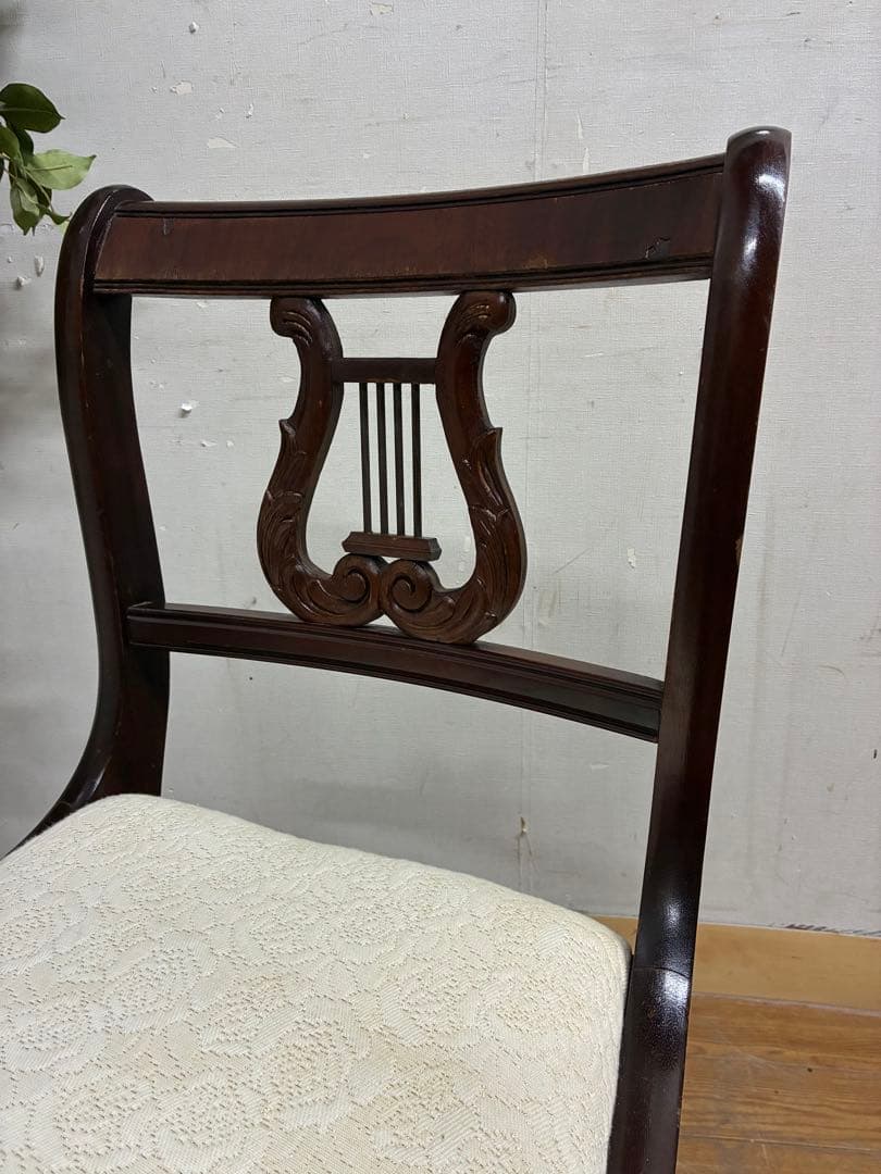 管429☆イギリス製☆アンティーク☆リラLyreバックチェア☆ダイニングチェア