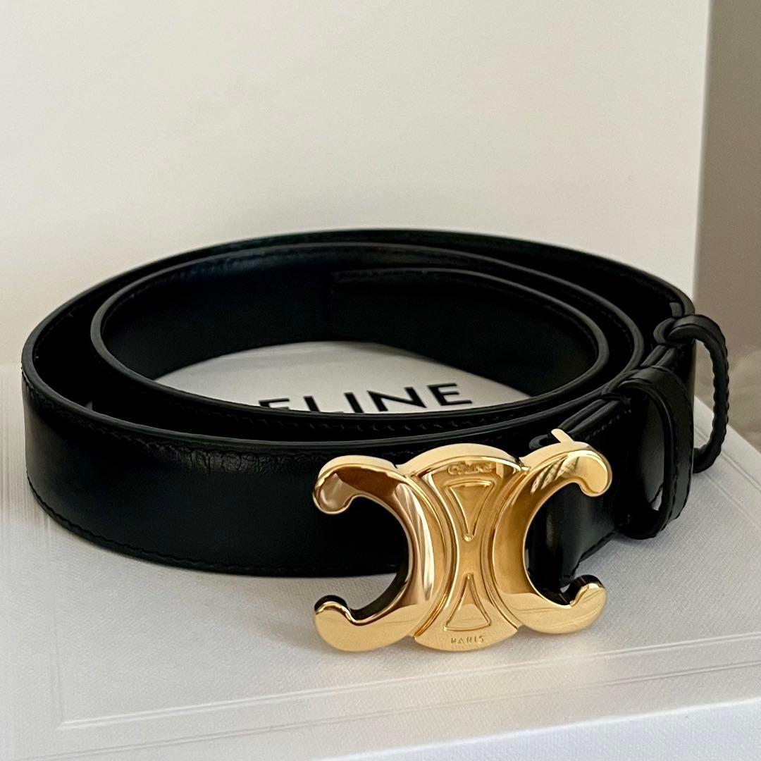 【正規品】セリーヌトリオンフベルト/トリヨンレザーミディアム25MM