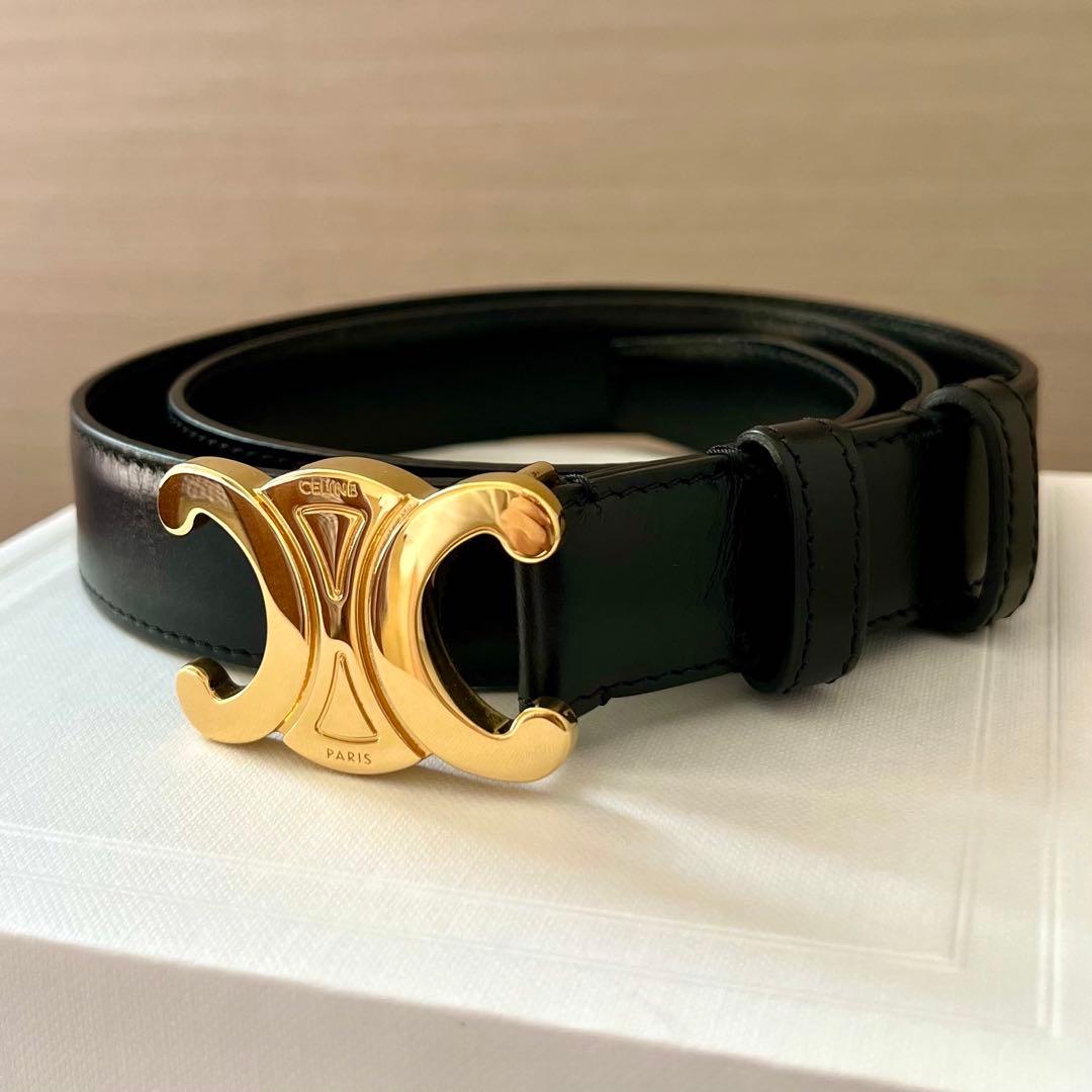 【正規品】セリーヌトリオンフベルト/トリヨンレザーミディアム25MM