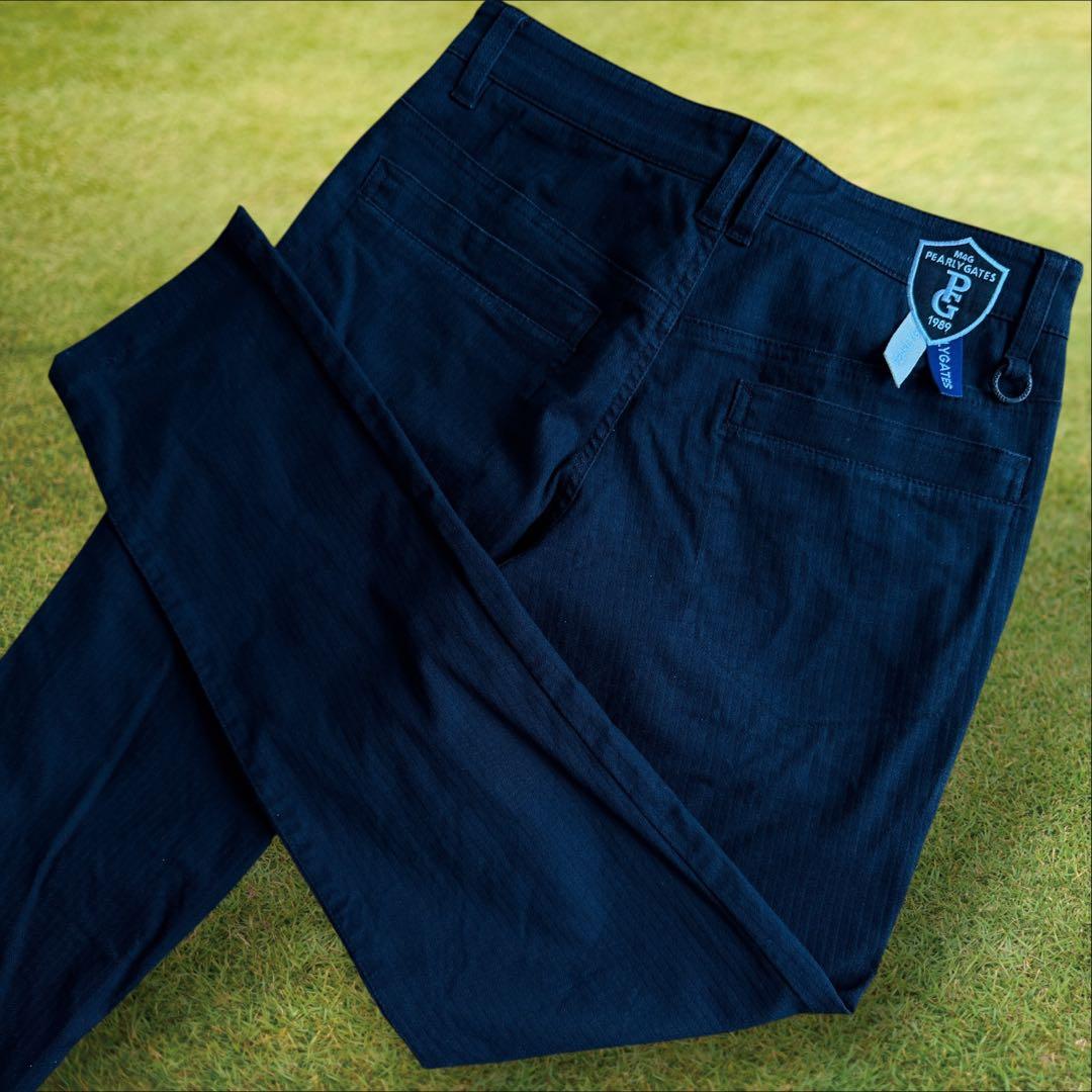 現行モデル　パーリーゲイツ　パンツ　黒　ブラック　S〜M相当　コットン素材　3