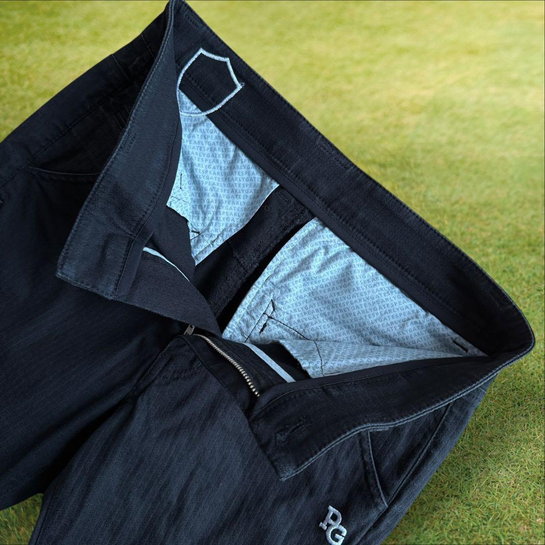 現行モデル　パーリーゲイツ　パンツ　黒　ブラック　S〜M相当　コットン素材　3