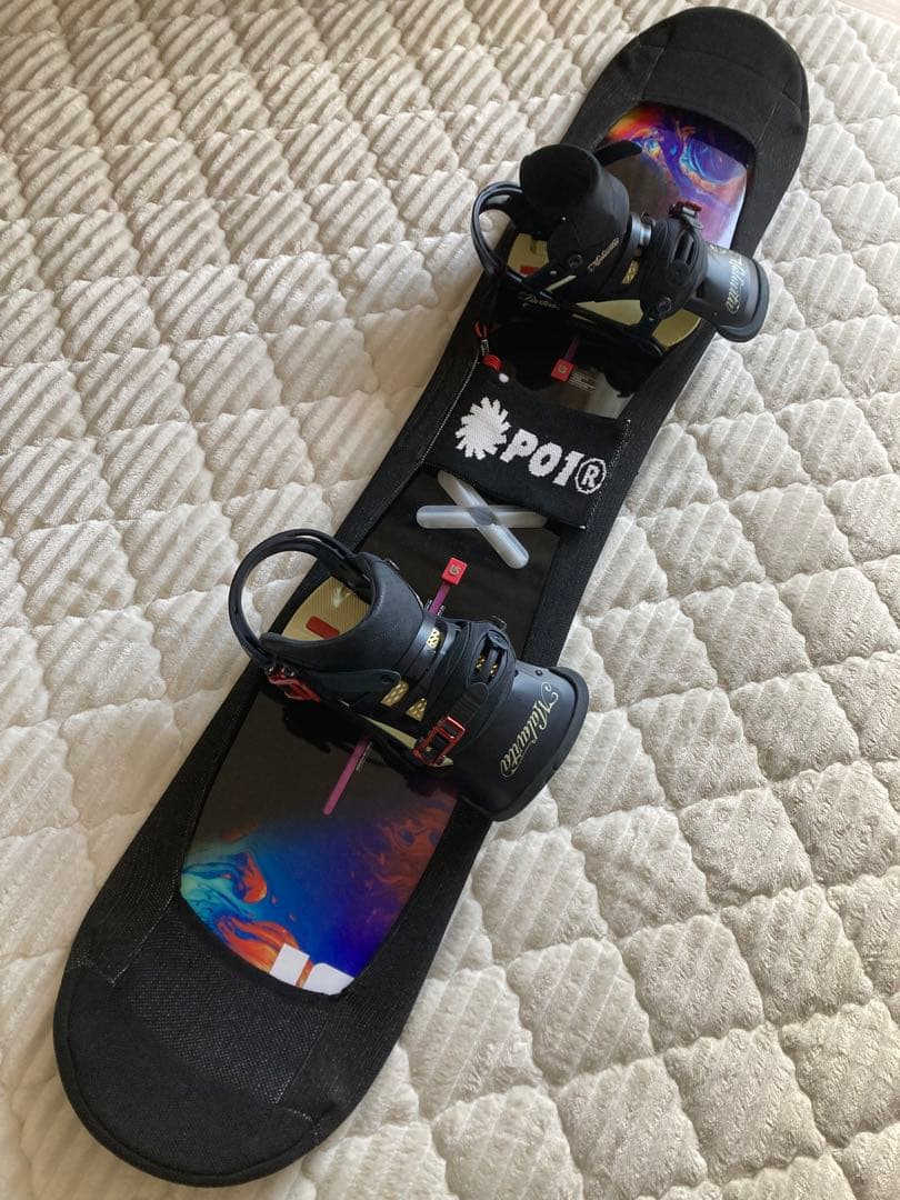 《送料無料》 BURTON バートン　スノーボード板、ビンディング、カバー付き