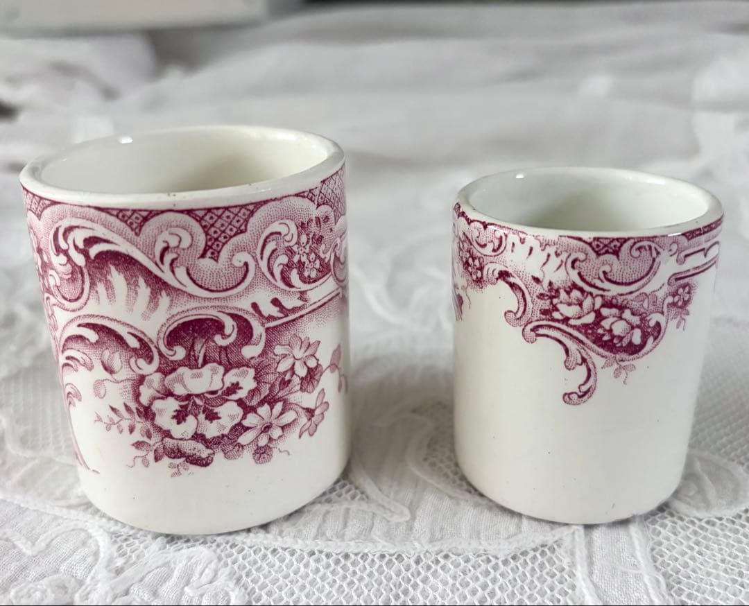 【美品】 フランスアンティーク ポット ２個 BFK DAUPHIN ロカイユ