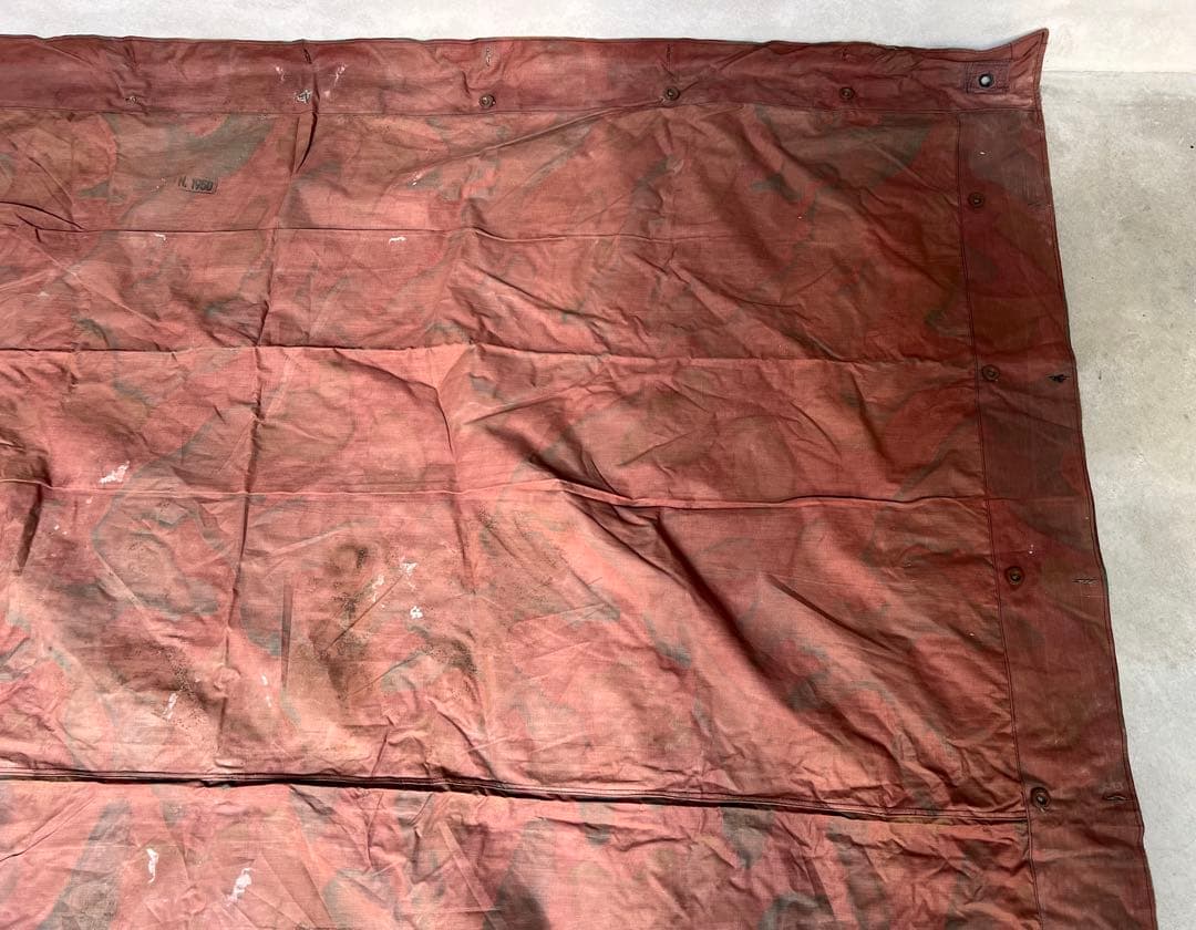 ②1950年 デッドストック イタリア軍幕 タープ テント サンマルコ迷彩 実物