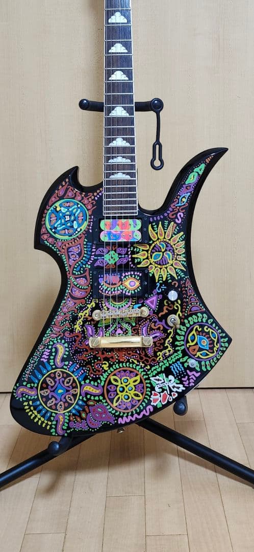 バーニー　Burny　モッキンバード　HIDEモデル　サイケ　ペイント